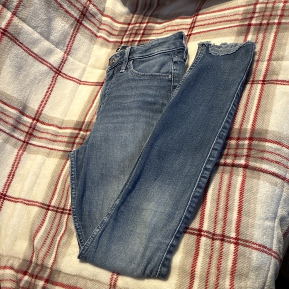 Hollister Jeans Women High Rise Super Skinny Blue Denim Stretch Size 25